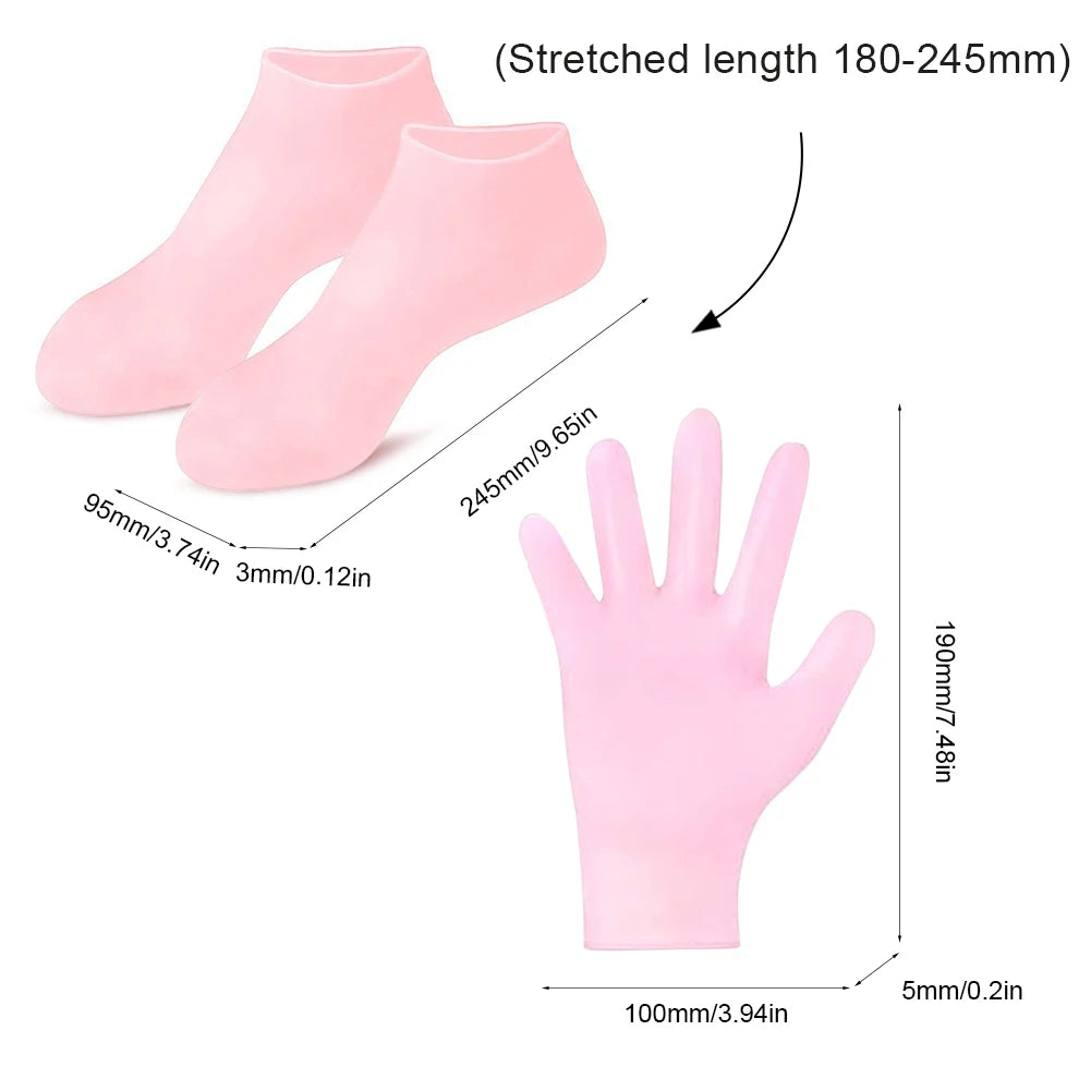 Silicone Moisturizing Socks & Gloves + Magical Whitening Toner – Hydrate, Brighten & Fair Skin