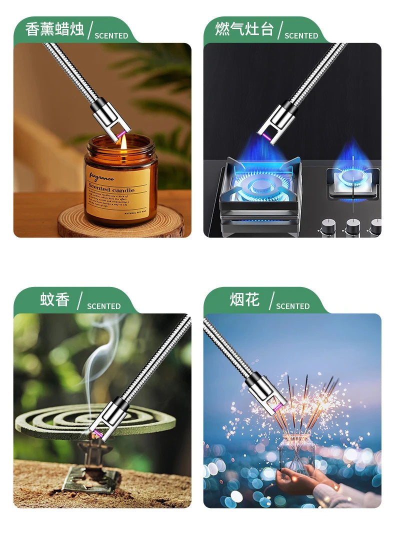 MB Mart® USB Type-C Plasma Lighter | Windproof Electric Arc Candle & Stove Lighter