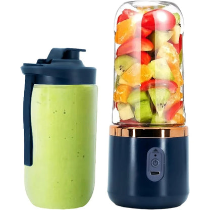 MB Mart® 6 Blades Portable Juicer Cup | USB Rechargeable Smoothie Blender 400ML