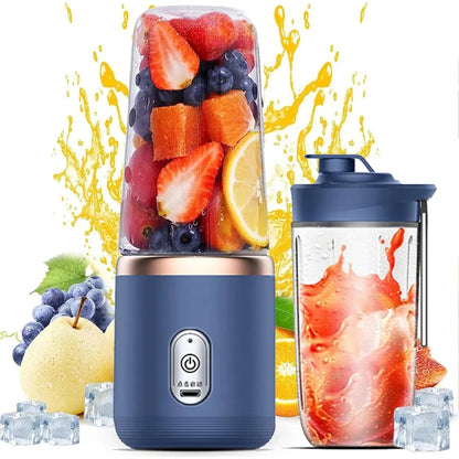 MB Mart® 6 Blades Portable Juicer Cup | USB Rechargeable Smoothie Blender 400ML