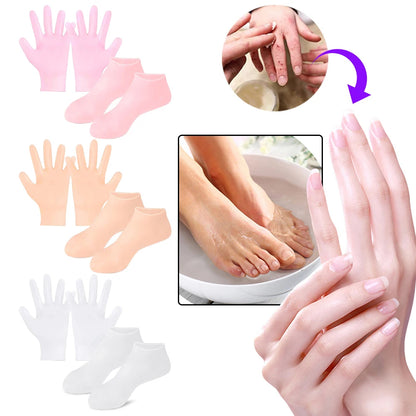 Silicone Moisturizing Socks & Gloves + Magical Whitening Toner – Hydrate, Brighten & Fair Skin