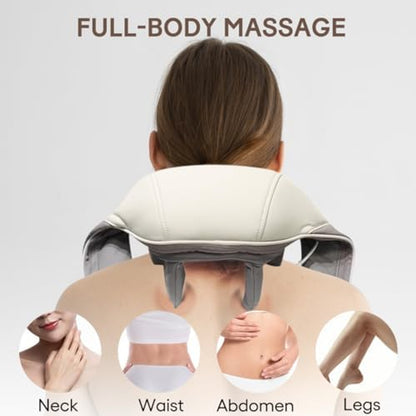 MBMart® Neck & Back Massager with Soothing Heat – Deep Tissue Electric Massager for Pain Relief