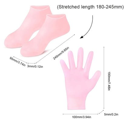 Silicone Moisturizing Socks & Gloves + Magical Whitening Toner – Hydrate, Brighten & Fair Skin