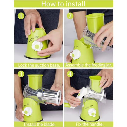 MB Mart® Table Top Drum Grater – Multi-Functional Vegetable Cutter