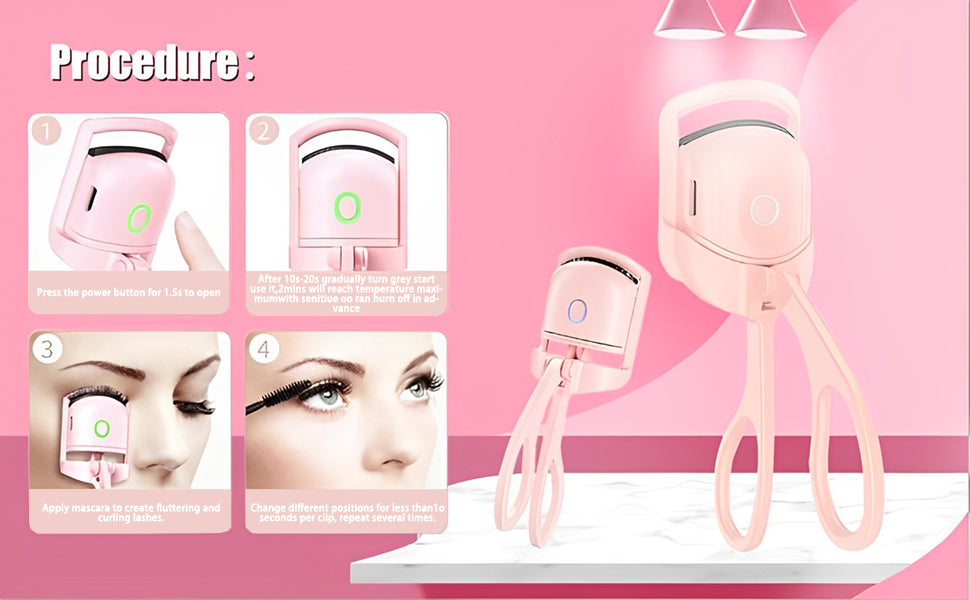 MB Mart® Rechargeable Heated Eyelash Curler | Long-Lasting Curl in Seconds
