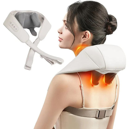 MBMart® Neck & Back Massager with Soothing Heat – Deep Tissue Electric Massager for Pain Relief