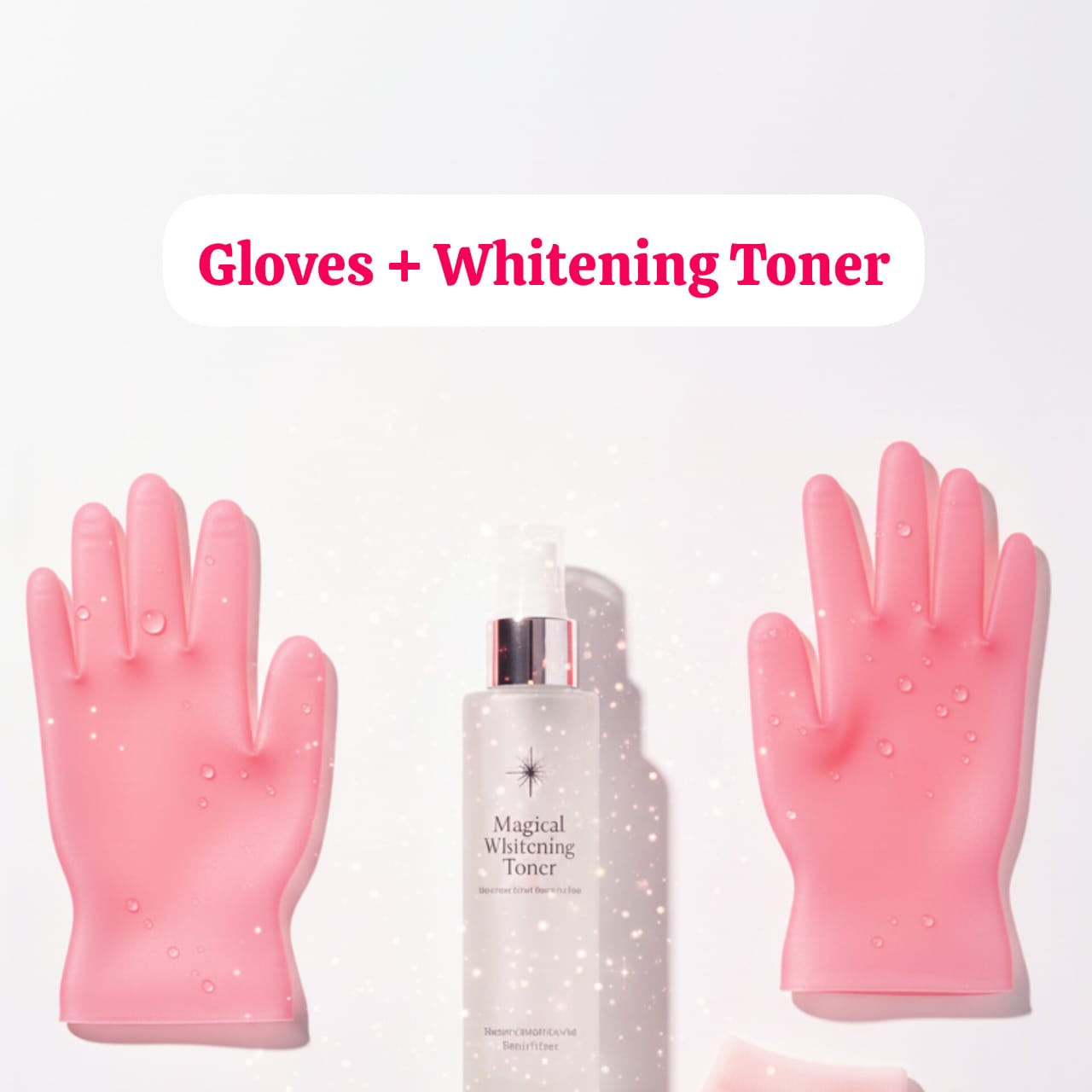 Silicone Moisturizing Socks & Gloves + Magical Whitening Toner – Hydrate, Brighten & Fair Skin