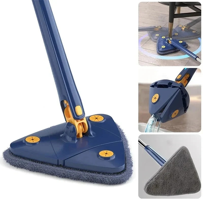 MB Mart® Triangular Mop | 360° Rotating Cleaning Mop for Corners, Floors & Walls