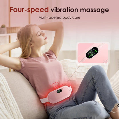 MB Mart® Period Cramp Relief Belt | Instant Heat & Vibration Therapy for Menstrual Pain