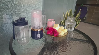 MB Mart® 6 Blades Portable Juicer Cup | USB Rechargeable Smoothie Blender 400ML